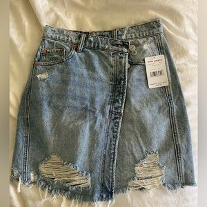 SOLD! Free People denim wrap skirt